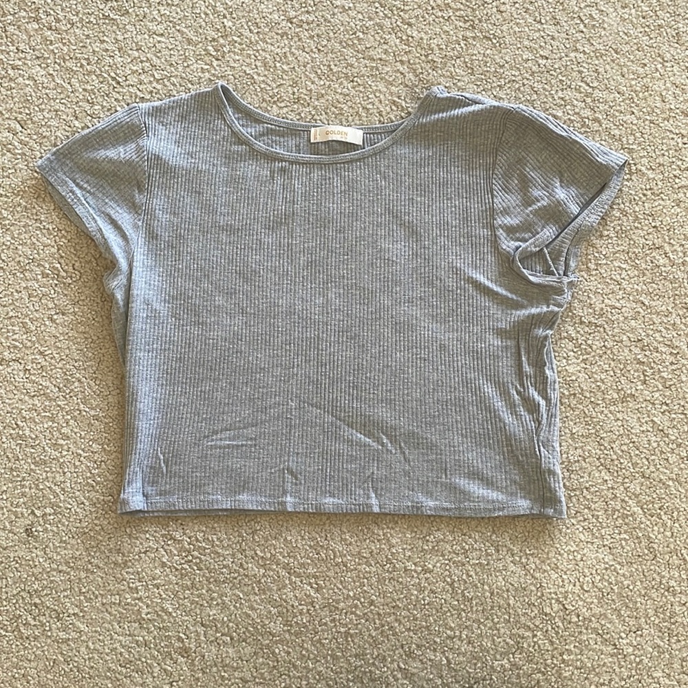 Aritzia TNA Golden gray cropped T-shirt size large